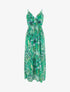 Robe longue à imprimé feuilles - Vert - 1