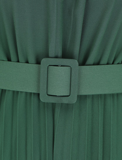 Combinaison plissée sans manches - Vert foncé - 3