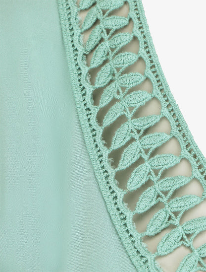 Robe droite unie ceinturée - Vert d&