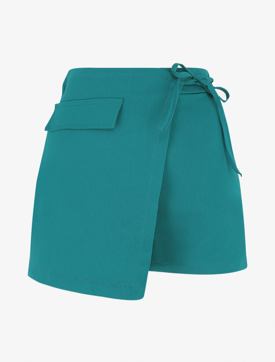 Short uni style portefeuille - Bleu canard - 5