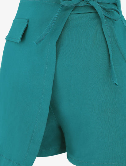 Short uni style portefeuille - Bleu canard - 3