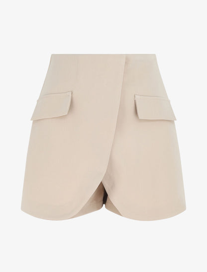 Short style jupe portefeuille - Beige - 1