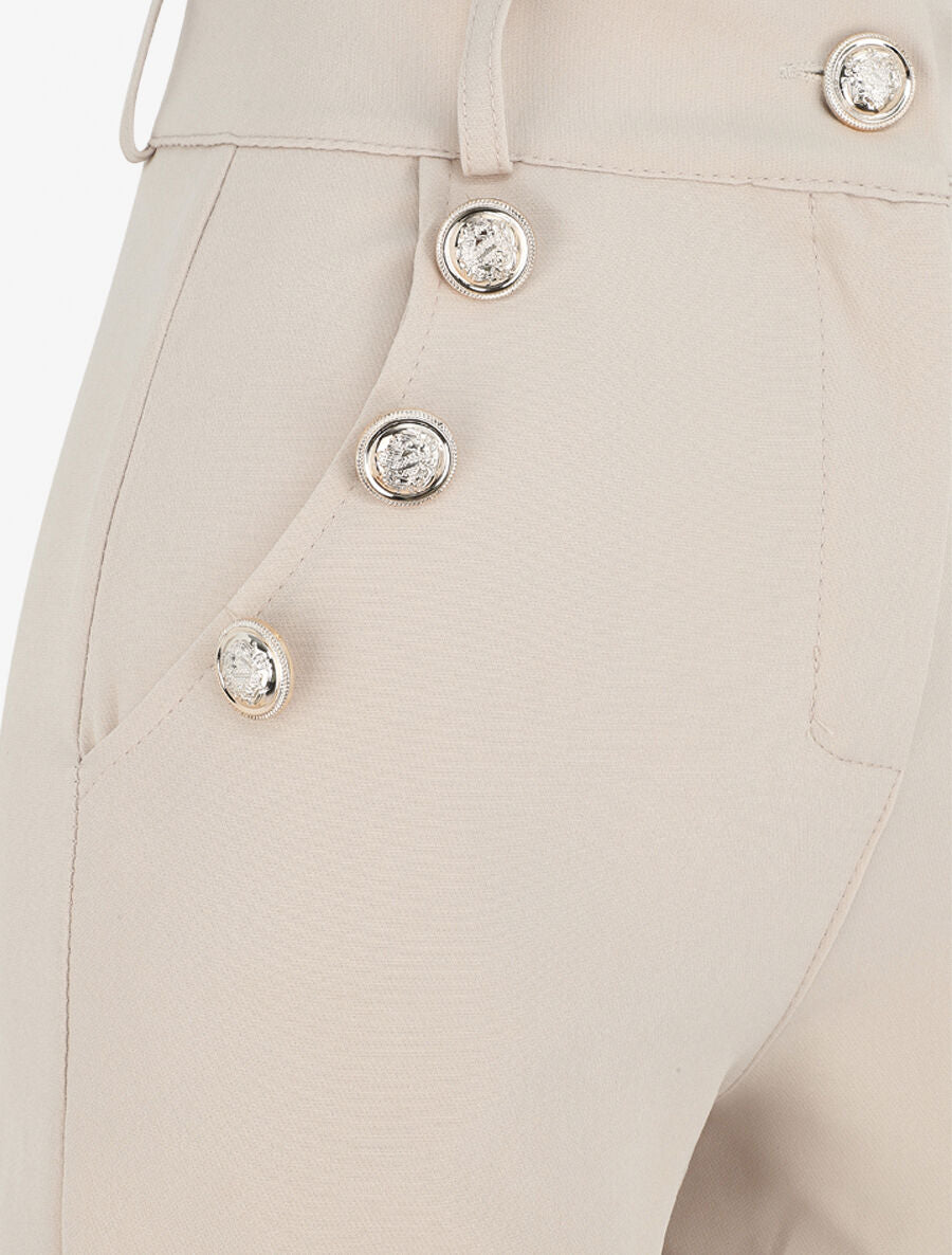 Short à pont taille haute - Beige - 3