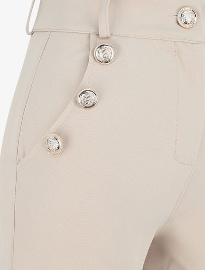 Short à pont taille haute - Beige - 3
