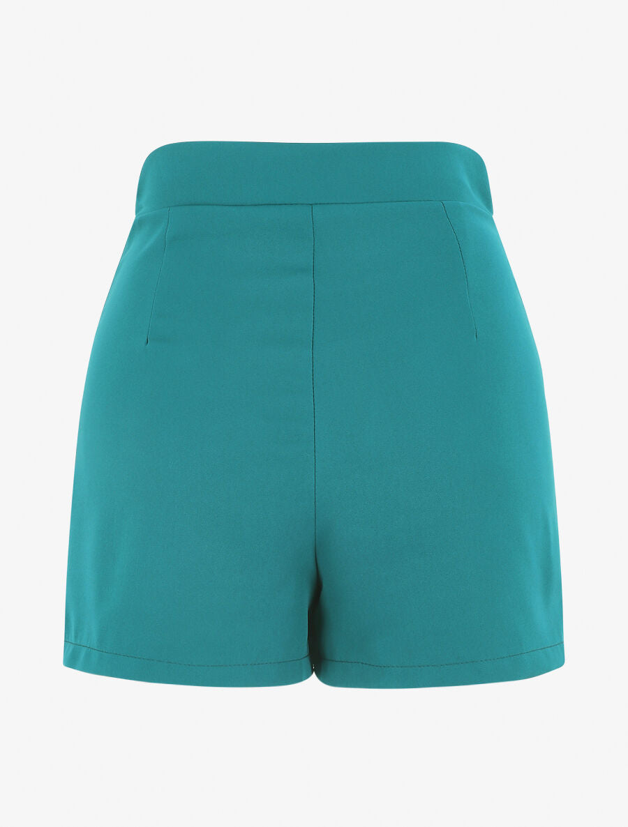 Short jupe taille haute - Bleu canard - 2