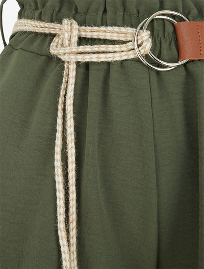 Short uni coupe droite - Kaki - 3