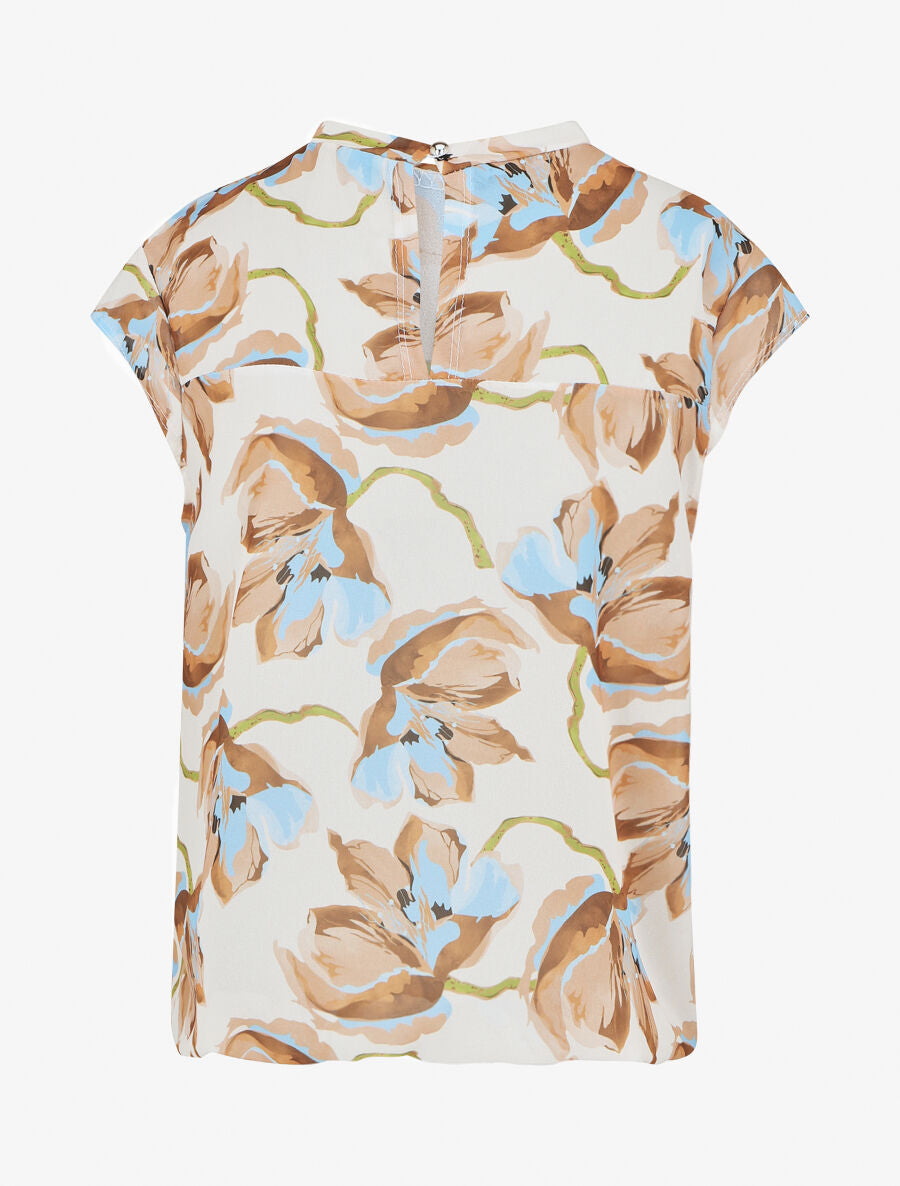 Top manches courtes imprimé floral - Beige - 2