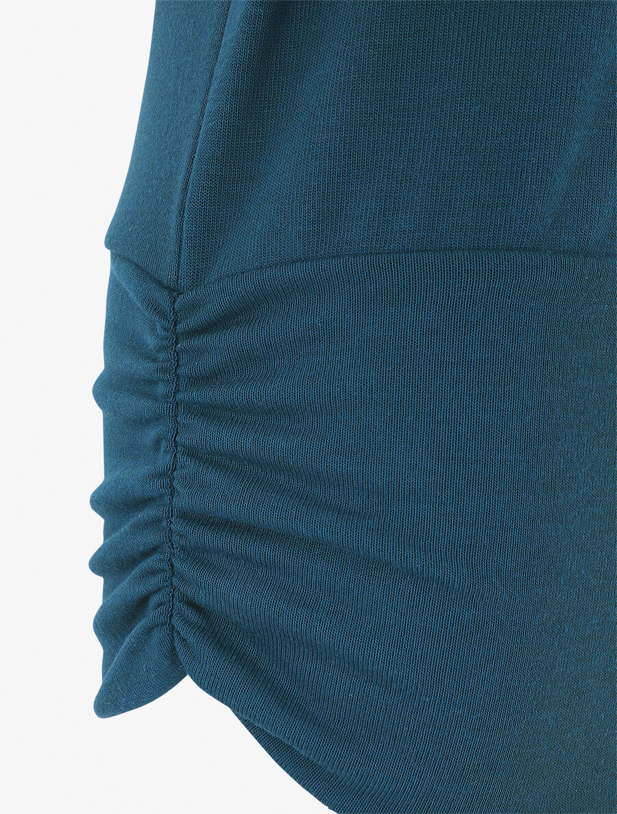 Pull fin uni à col rond - Bleu canard - 5