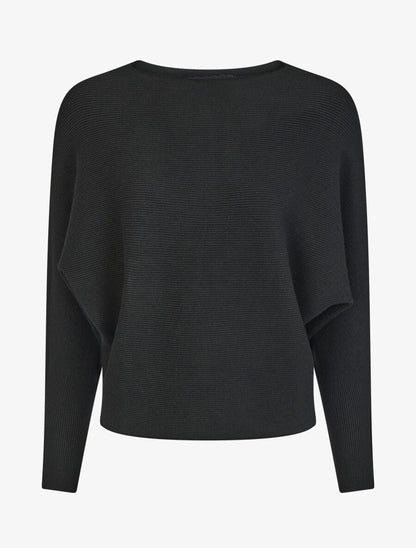 Pull chauve-souris uni - Noir - 4