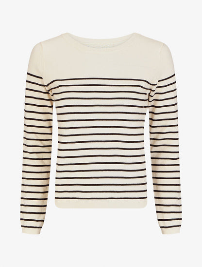 Pull marinière manches longues - Beige - 6
