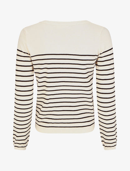 Pull marinière manches longues - Beige - 2