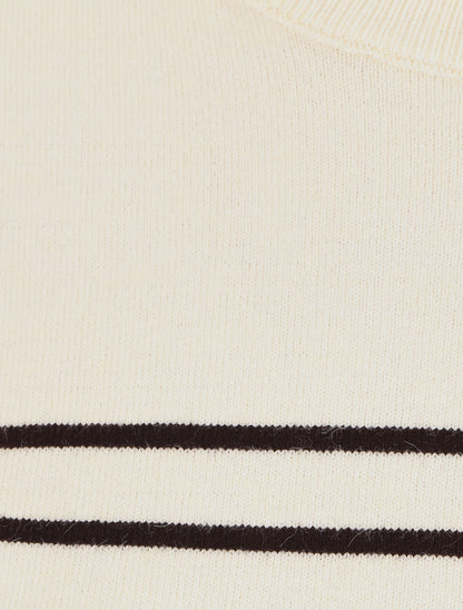 Pull marinière manches longues - Beige - 3