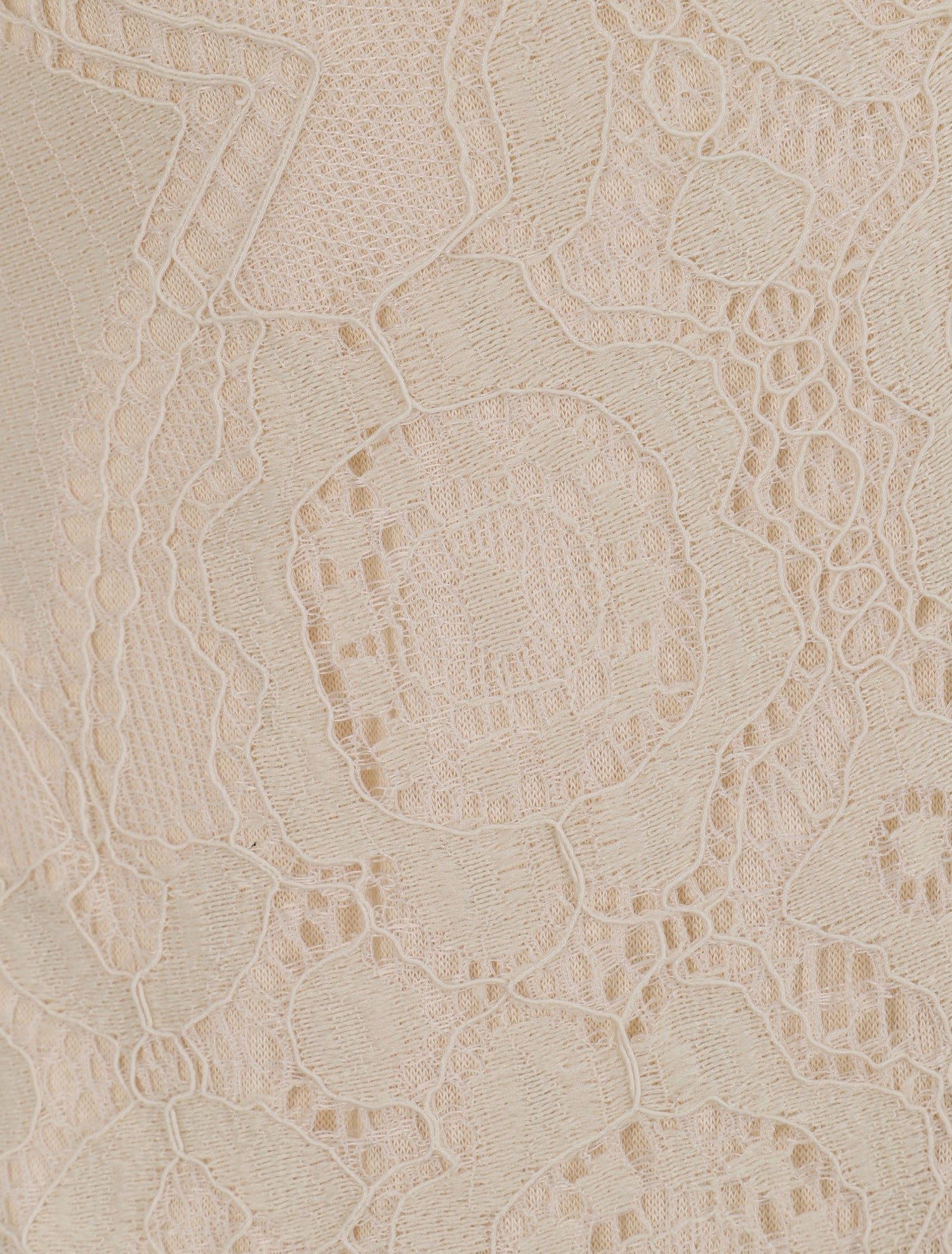 Body en dentelle à manches courtes - Beige - 3