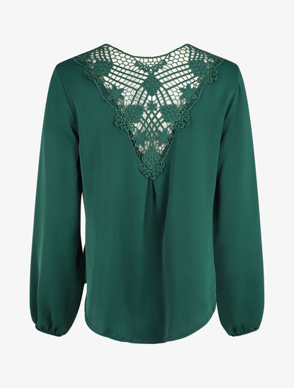 Top fluide dos en crochet - Vert sapin - 2