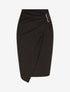 Jupe crayon taille haute style portefeuille - Noir - 4