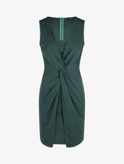 Robe ajustée sans manches à noeud - Vert foncé - 4