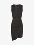 Robe courte drapée sans manches - Noir - 6