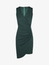 Robe courte drapée sans manches - Vert sapin - 1