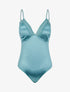 Body satiné à détail dentelle - Bleu clair - 4