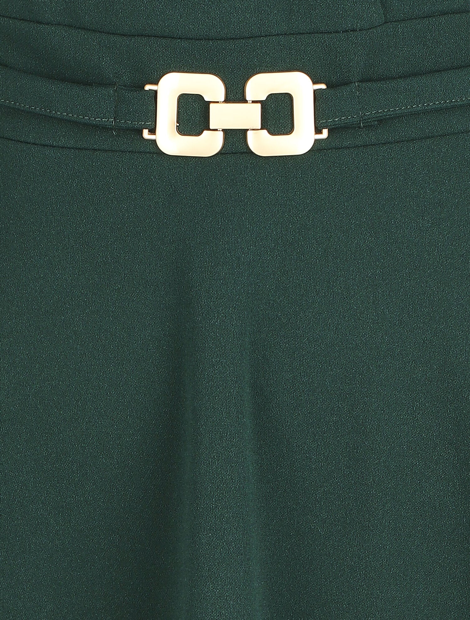 Robe droite à empiècement métal - Vert sapin - 3