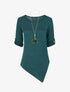 Pull droit asymétrique - Bleu canard - 4