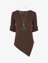 Pull droit asymétrique - Marron - 4