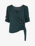 Pull loose style cache-coeur - Vert foncé - 1
