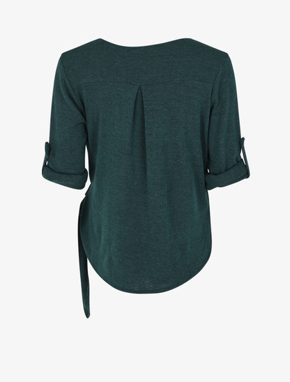 Pull loose style cache-coeur - Vert foncé - 2