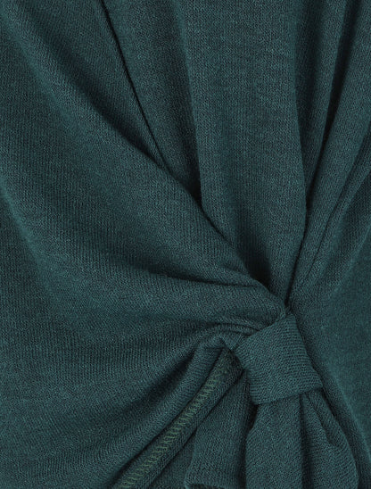 Pull loose style cache-coeur - Vert foncé - 3