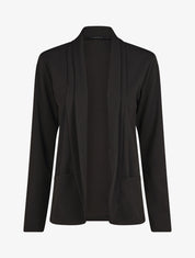 Blazer fin uni coupe droite - Noir - 4
