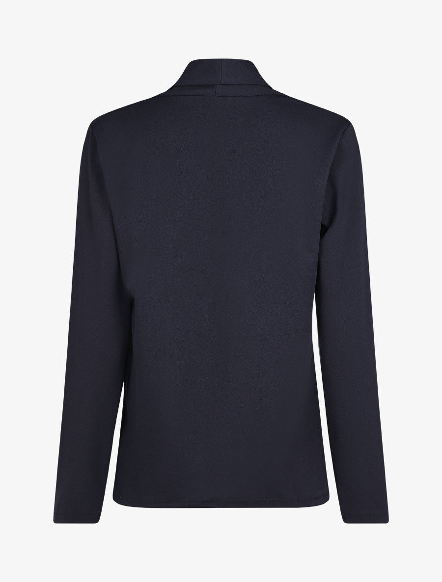 Blazer fin uni coupe droite - Marine - 2