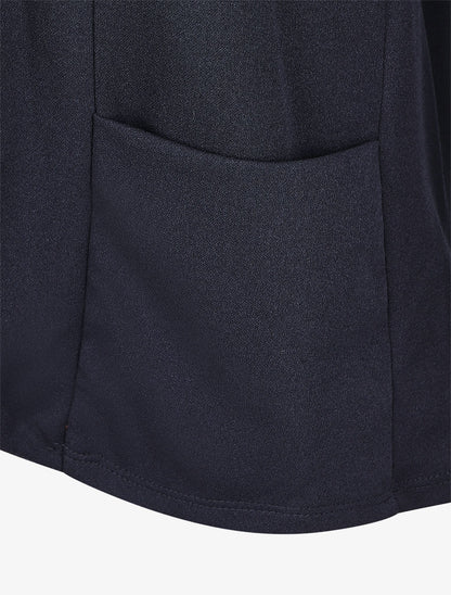 Blazer fin uni coupe droite - Marine - 3