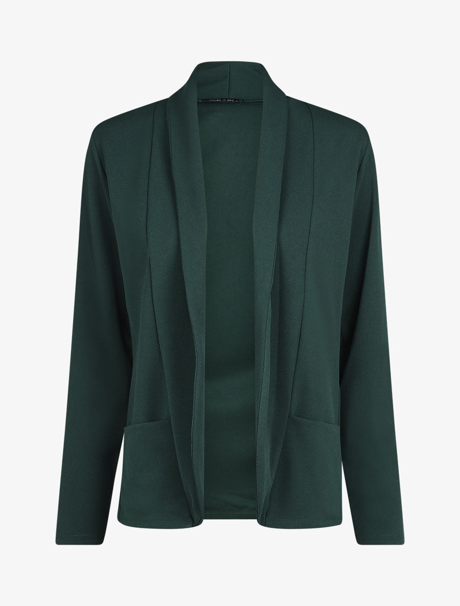 Blazer fin uni coupe droite - Vert foncé - 1