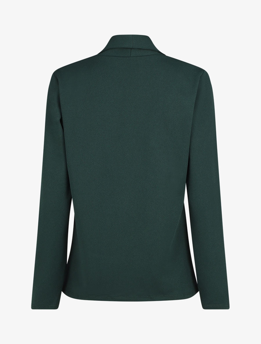 Blazer fin uni coupe droite - Vert foncé - 2