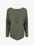 Pull droit uni bords asymétriques - Kaki - 1