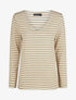Pull rayé droit irisé - Camel - 1