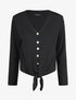 Pull fin à noeud coupe droite - Noir - 1