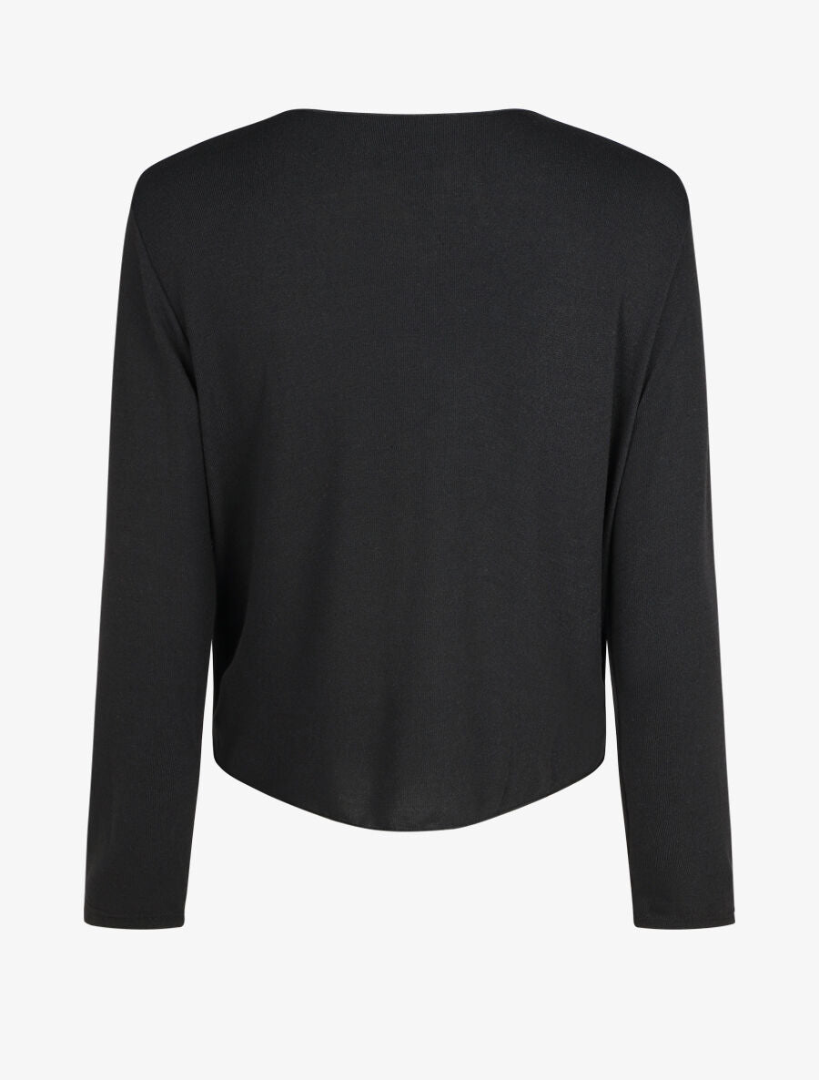 Pull fin à noeud coupe droite - Noir - 2