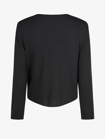 Pull fin à noeud coupe droite - Noir - 2