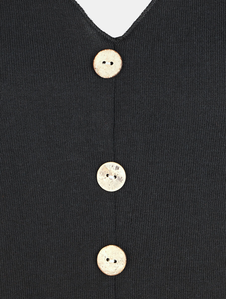 Pull fin à noeud coupe droite - Noir - 3