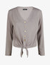 Pull fin à noeud coupe droite - Taupe - 1