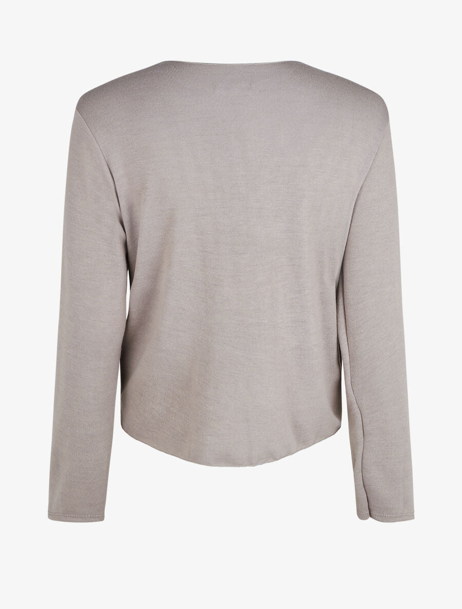 Pull fin à noeud coupe droite - Taupe - 2
