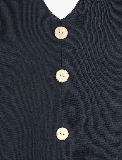 Pull fin à noeud coupe droite - Marine - 3