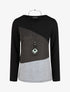 Pull fin graphique coupe droite - Gris - 4