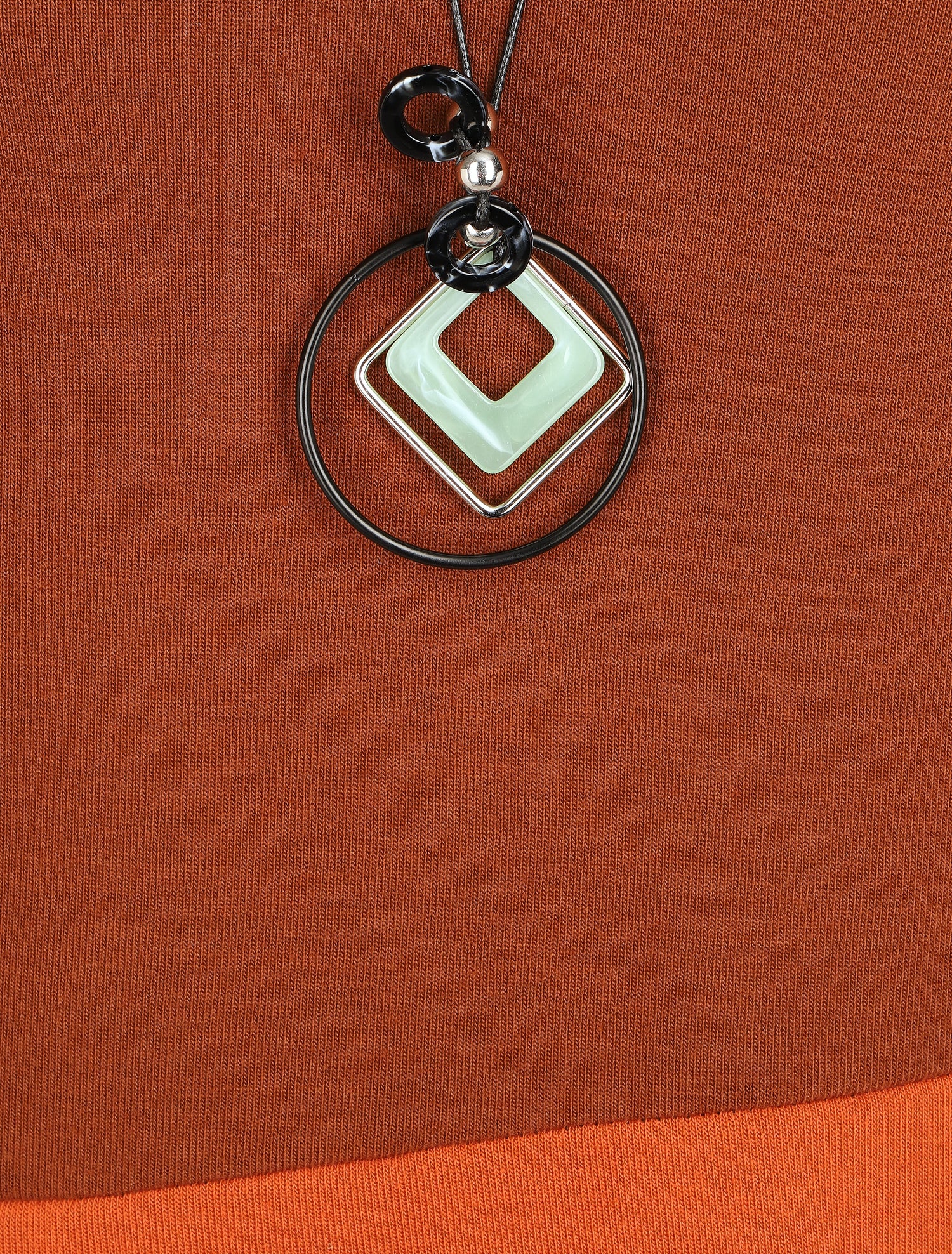 Pull fin graphique coupe droite - Marron - 3