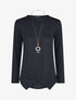 Pull uni asymétrique coupe droite - Marine - 1
