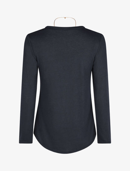 Pull uni asymétrique coupe droite - Marine - 2
