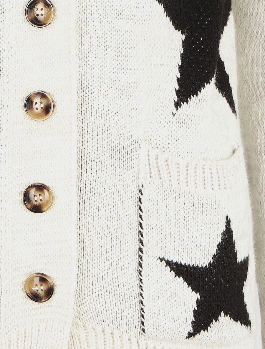 Gilet droit motif étoiles - Beige - 3