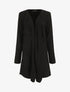 Gilet mi-long col cascade - Noir - 1