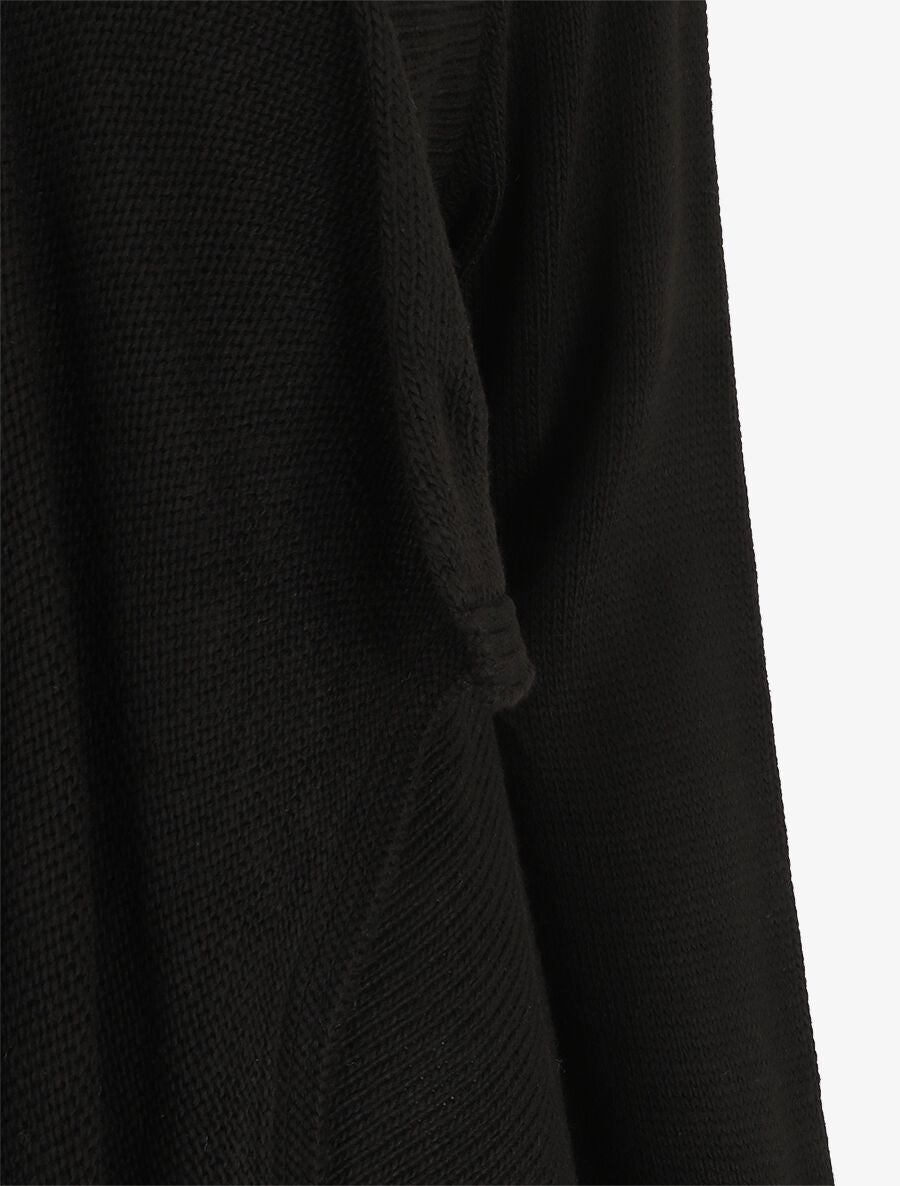 Gilet mi-long col cascade - Noir - 3